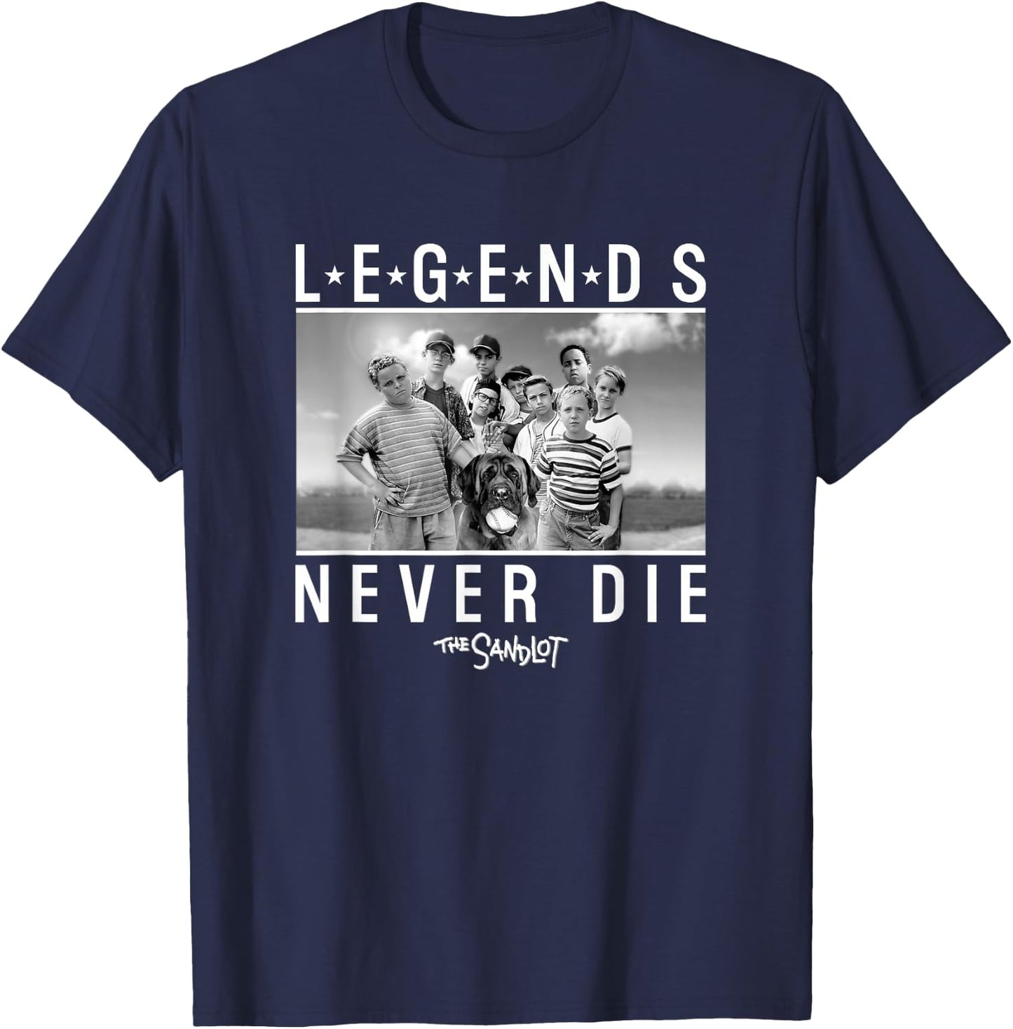 The Sandlot Legends Never Die Group Photo T-Shirt - T-Shirt | Navy