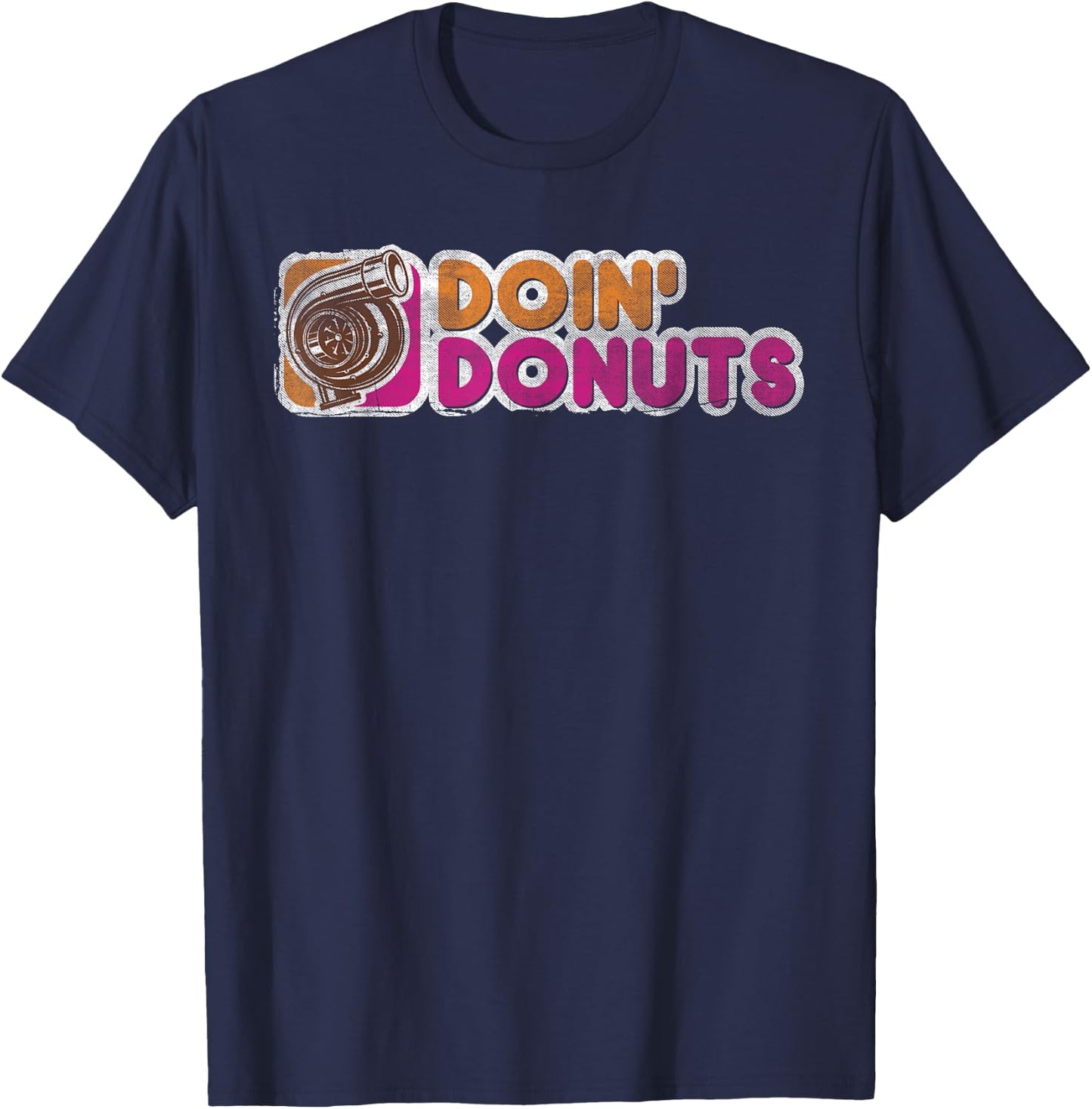 Vintage Doin' Donuts Drift Racing T Shirt - Car Guy Shirt T-Shirt - T-Shirt | Navy