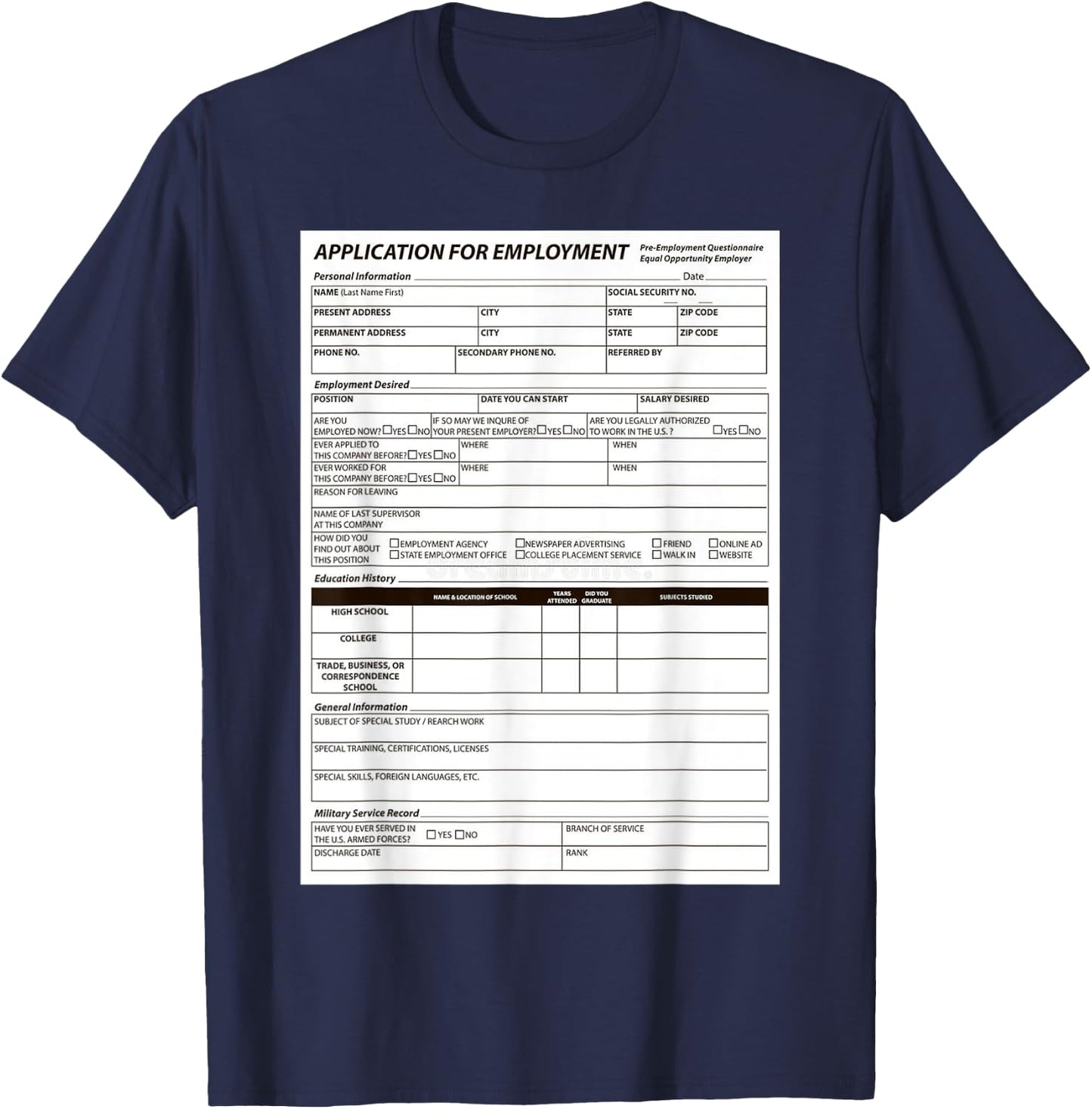 Funny Scary Halloween Costume Job Application Trick or Treat T-Shirt - T-Shirt | Navy