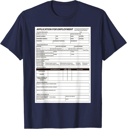 Funny Scary Halloween Costume Job Application Trick or Treat T-Shirt - T-Shirt | Navy
