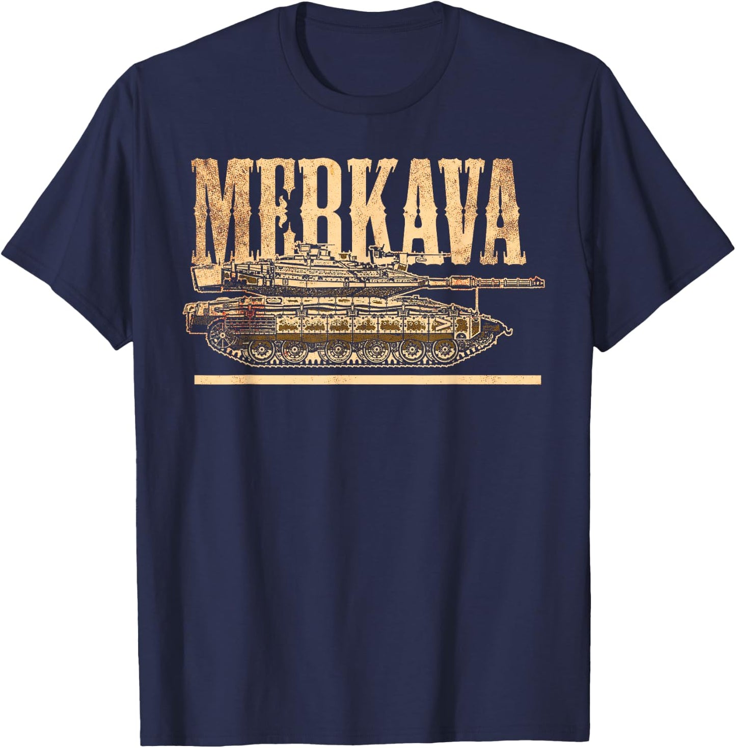 Merkava Battle Tank Israel Israeli Military T-Shirt - T-Shirt | Navy