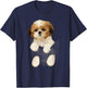 Shih tzu Puppy in Pocket T-Shirt - T-Shirt | Navy
