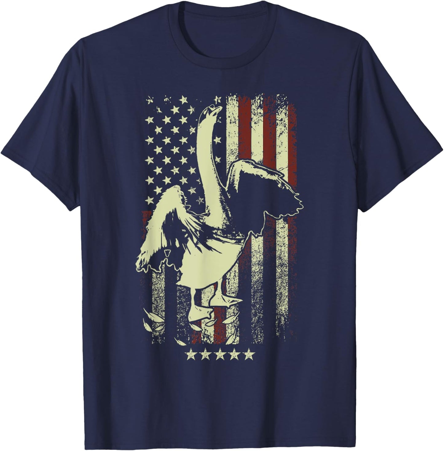 USA American Flag Hunters - Hunting Mute Swan Bird T-Shirt - T-Shirt | Navy
