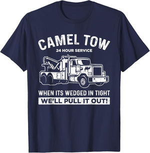 Camel Towing Shirt Tow Truck Adult Humor Camel Towing T-Shirt - T-Shirt | Navy