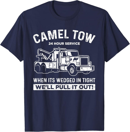 Camel Towing Shirt Tow Truck Adult Humor Camel Towing T-Shirt - T-Shirt | Navy