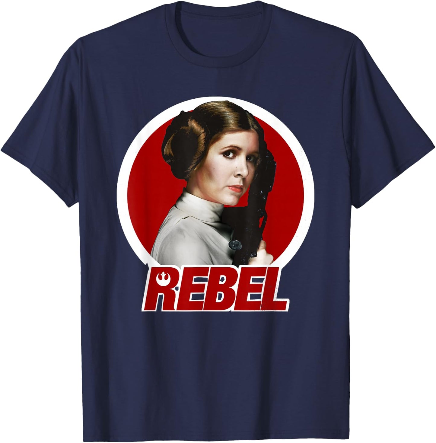 Star Wars Princess Leia Original REBEL Badge Graphic T-Shirt - T-Shirt | Navy