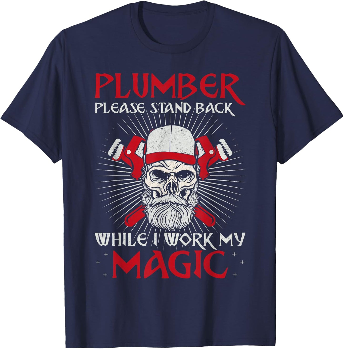 Plumbing Plumber Vintage Plumber Please Stand Back While I T-Shirt - T-Shirt | Navy