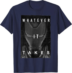 Marvel Avengers Endgame Iron Man Dark Poster Small T-Shirt - T-Shirt | Navy