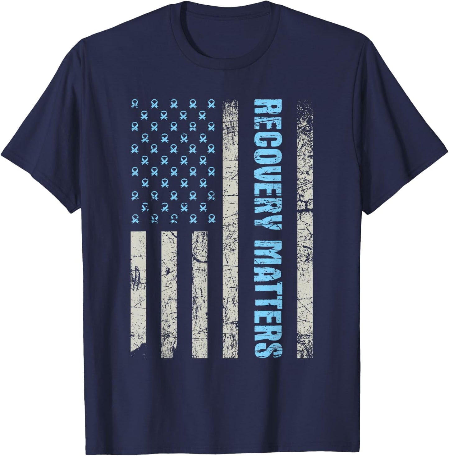 Recovery Matters - Sobriety Anniversary Sober AA NA T-Shirt - T-Shirt | Navy