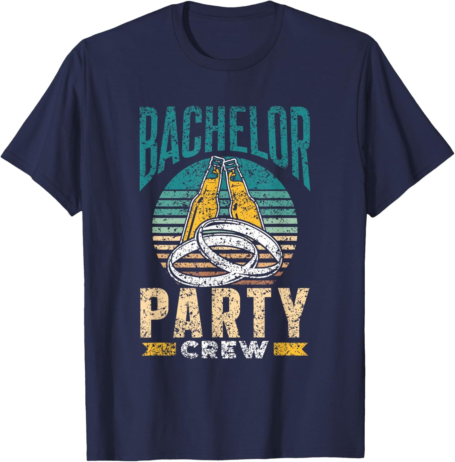 Bachelor Party Crew Groom Bride Team T-Shirt - T-Shirt | Navy