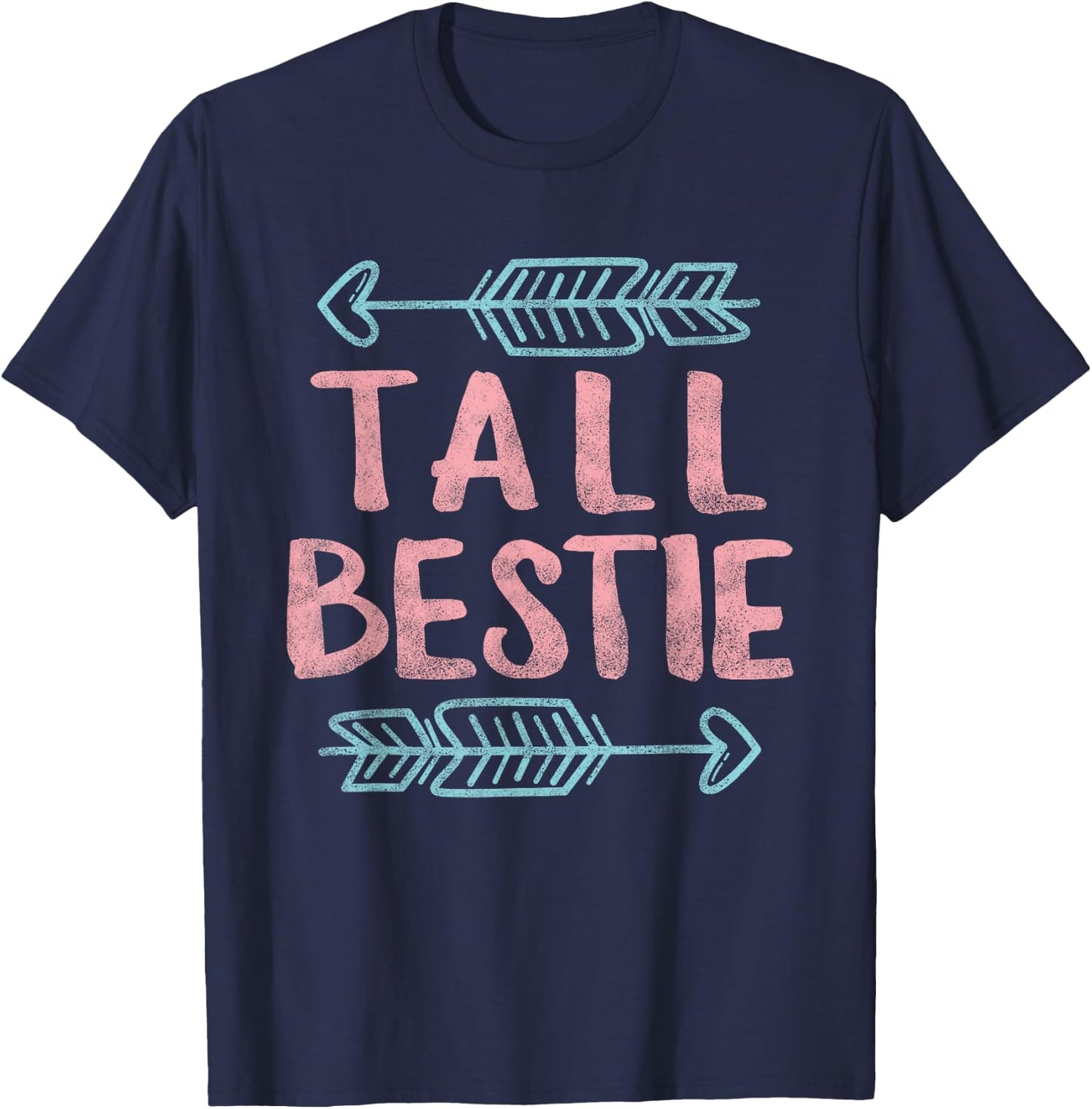 Best Friends Matching Tall Short Bestie Birthday BFF Besties T-Shirt - T-Shirt | Navy