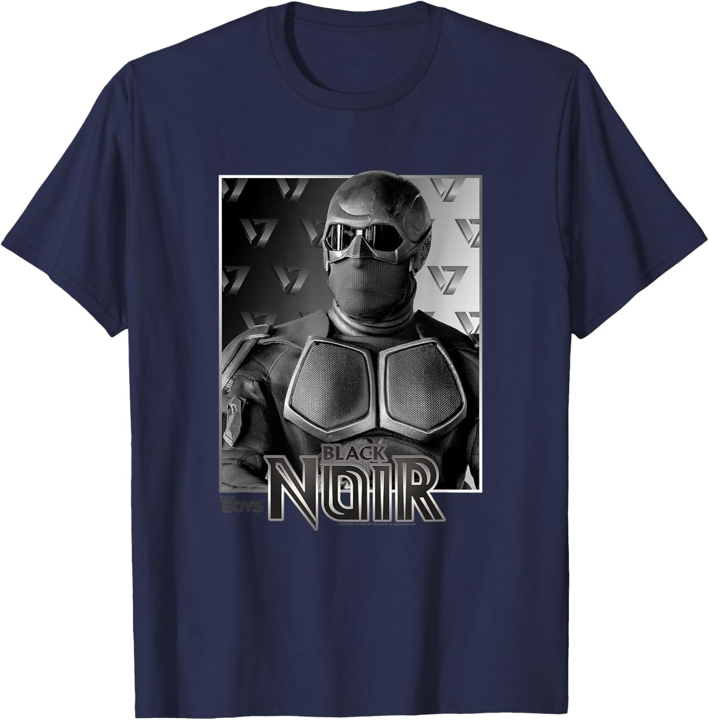 The Boys Black Noir Portrait Superhero TV Show T-Shirt - T-Shirt | Navy