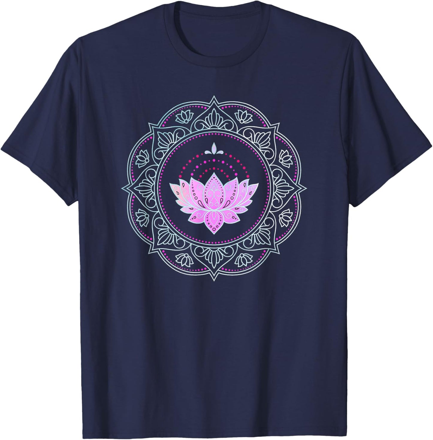 Mandala Yoga Lotus Design Lotus Flower Lotus flower T-Shirt - T-Shirt | Navy