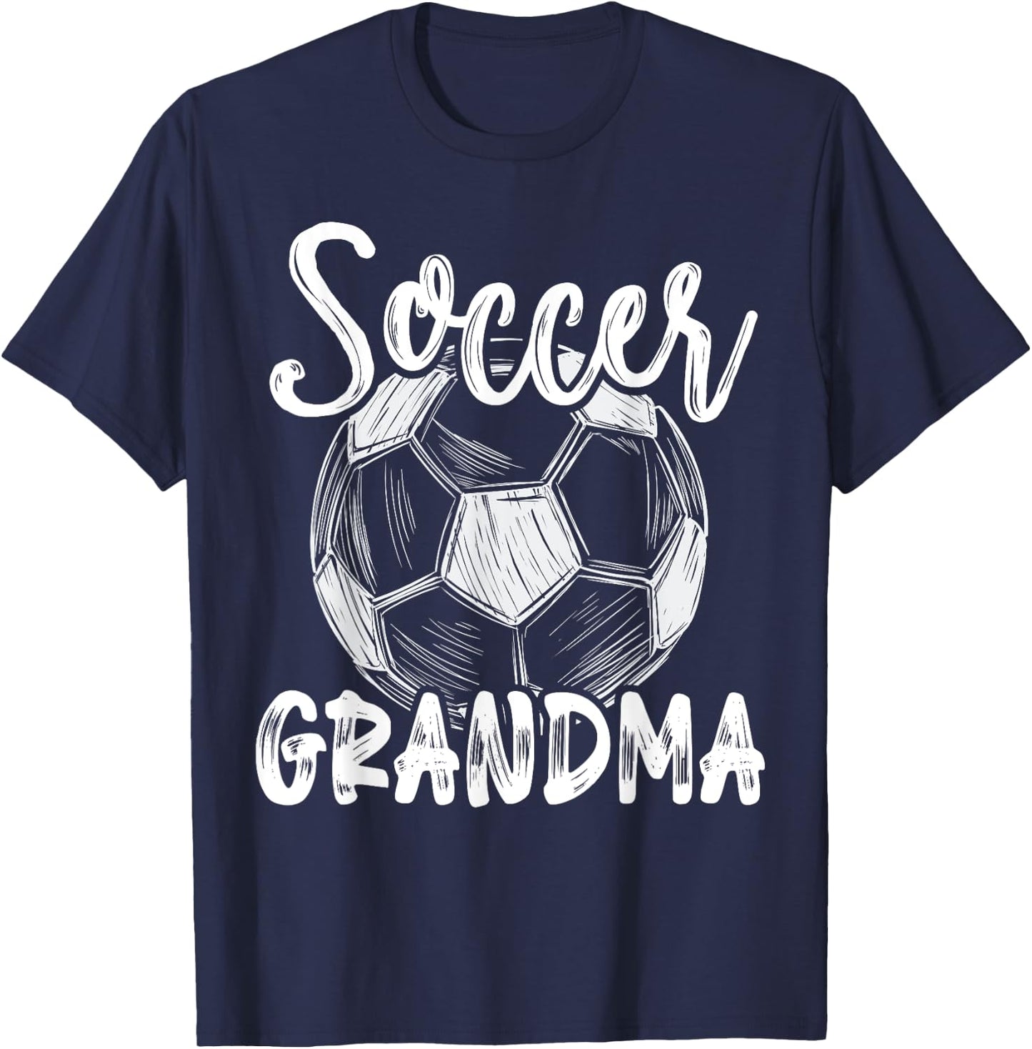 Soccer Grandma Women Family Matching Team Player Soccer Ball T-Shirt - T-Shirt | Navy