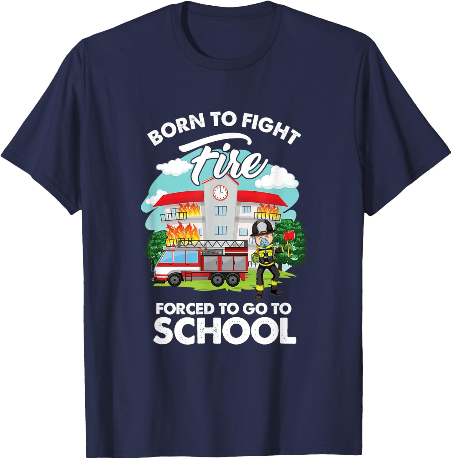 Funny Future Fireman Firefighter Department Fight Fire T-Shirt - T-Shirt | Navy