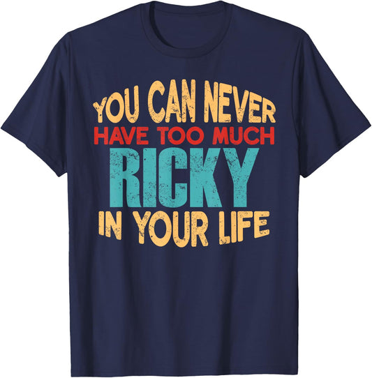Funny Ricky Personalized First Name Joke Item T-Shirt - T-Shirt | Navy