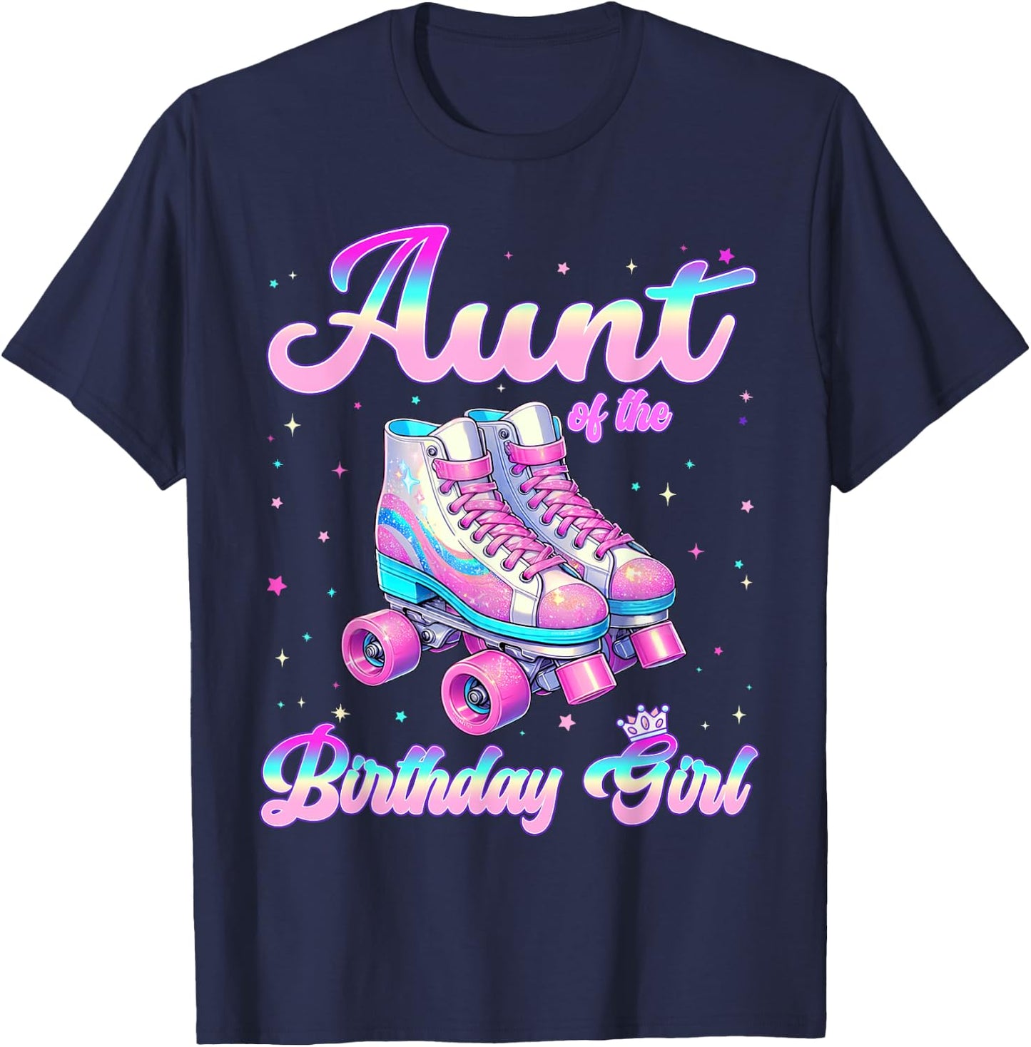 Aunt Of The Birthday Girl Tie Dye Birthday Girl Family T-Shirt - T-Shirt | Navy