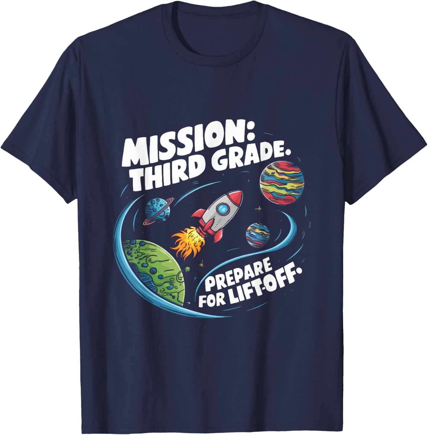 Space Astronaut 3rd Grade Back To School Student Teacher T-Shirt - T-Shirt | Navy