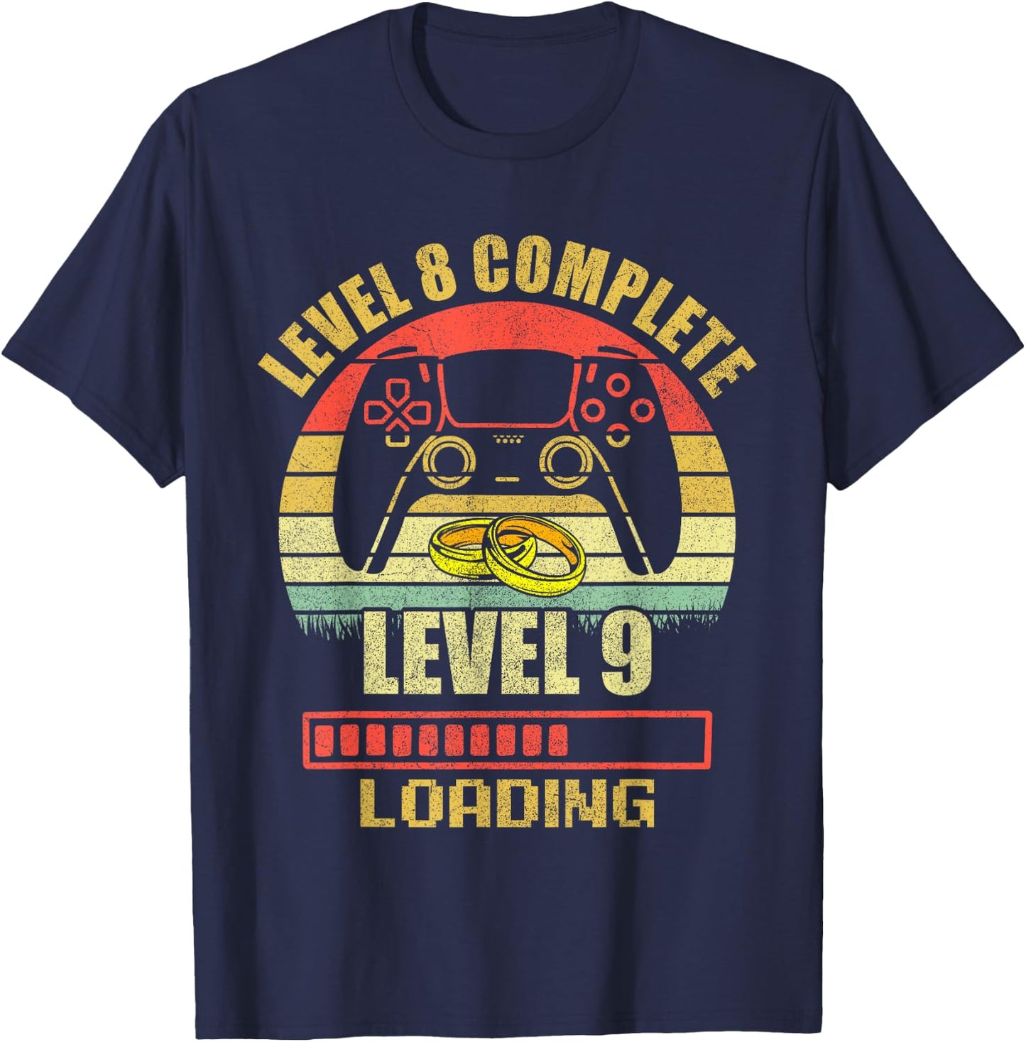 Couples Shirts Level 8 Complete Wedding Anniversary T-Shirt - T-Shirt | Navy