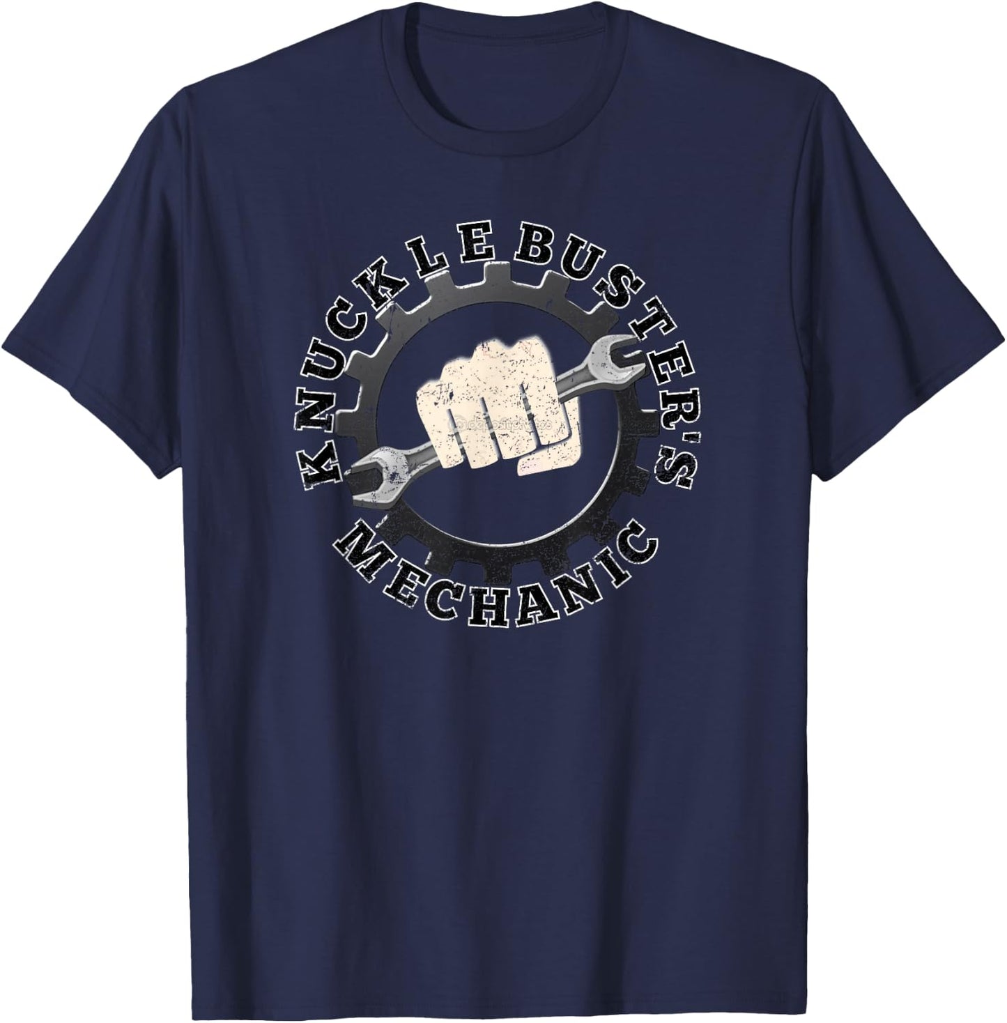 Knuckle Buster's Mechanic Distressed Graphics T-Shirt - T-Shirt | Navy