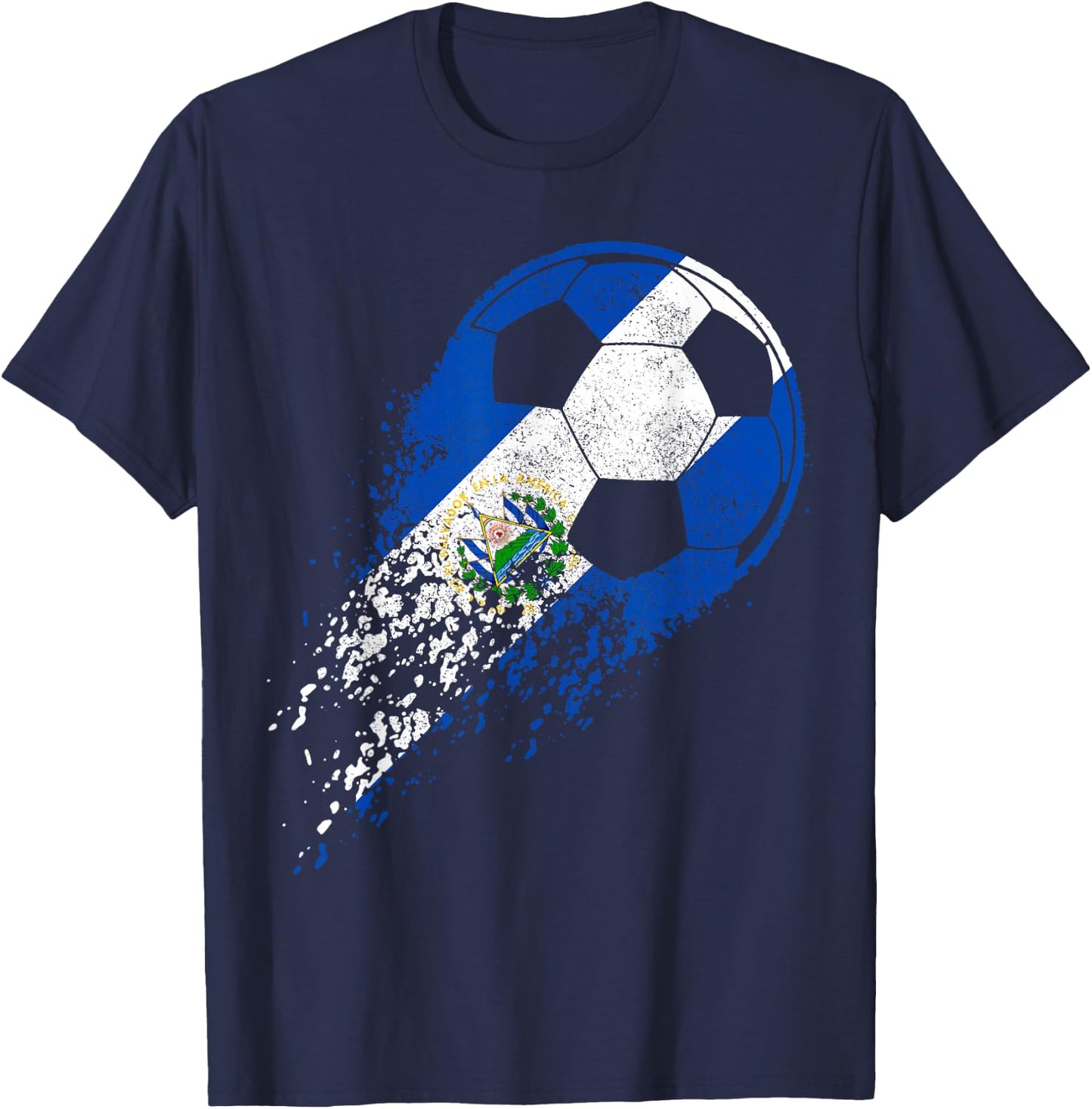 El Salvador Football Player Salvadoran Flag T-Shirt - T-Shirt | Navy