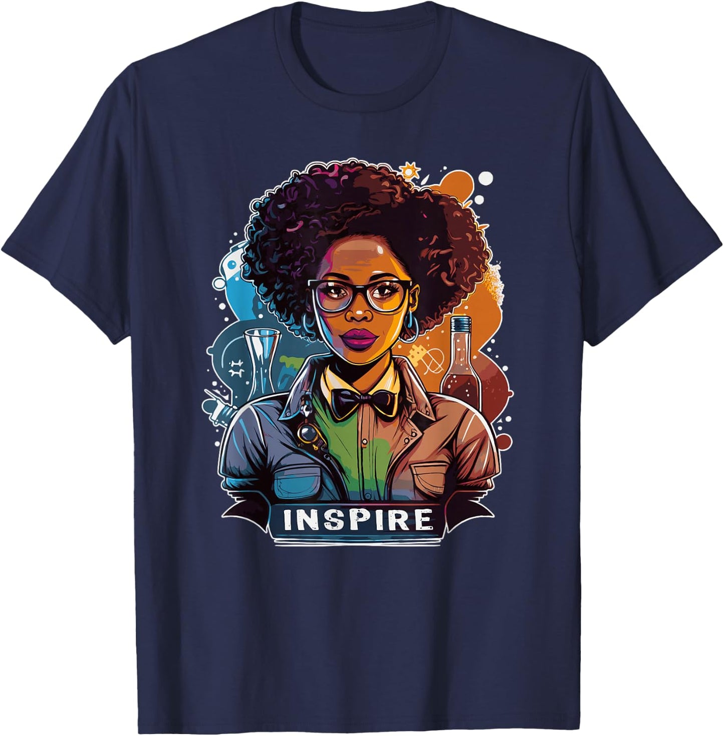African-American Black Scientist and Inventor Day T-Shirt - T-Shirt | Navy
