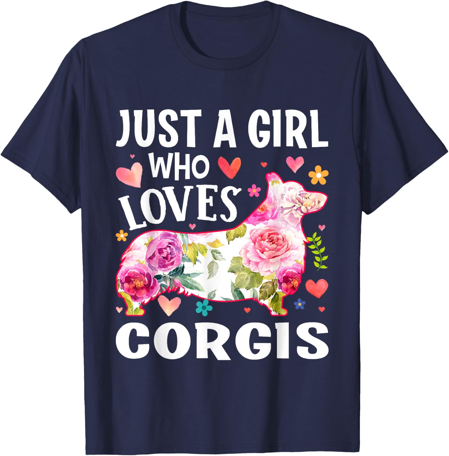 Mother's Day Just A Girl Who Loves Corgis T-Shirt - T-Shirt | Navy