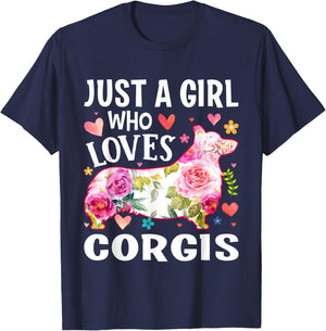 Mother's Day Just A Girl Who Loves Corgis T-Shirt - T-Shirt | Navy
