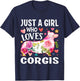 Mother's Day Just A Girl Who Loves Corgis T-Shirt - T-Shirt | Navy