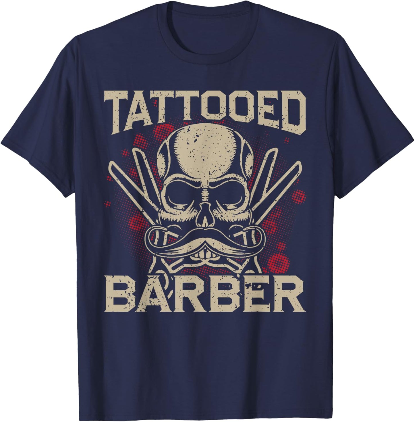 Tattooed Barber Barber Hairdresser T-Shirt - T-Shirt | Navy