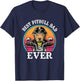 Best Pitbull Dad Ever Funny Motorcycle Fathers Day T-Shirt - T-Shirt | Navy