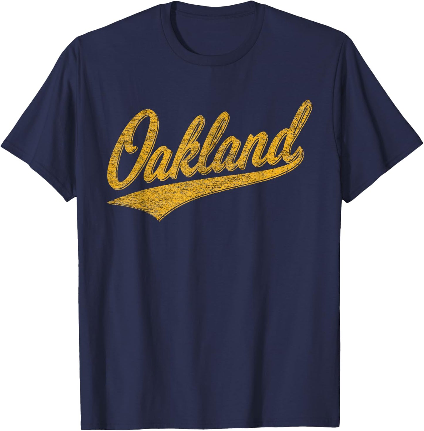 Oakland California Varsity Script Classic Sport Jersey Style T-Shirt - T-Shirt | Navy