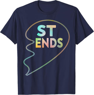 BFF 1 Heart in 2 Best Friends Matching 2nd Part T-Shirt - T-Shirt | Navy
