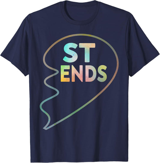 BFF 1 Heart in 2 Best Friends Matching 2nd Part T-Shirt - T-Shirt | Navy