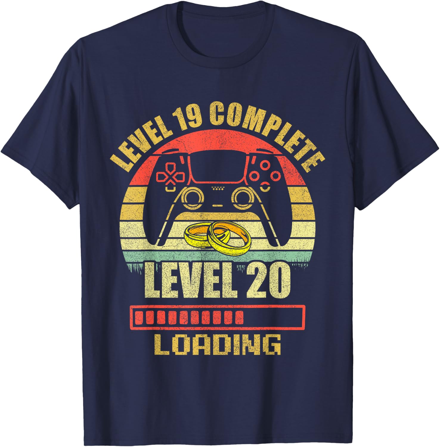 Couples Shirts Level 19 Complete Wedding Anniversary T-Shirt - T-Shirt | Navy