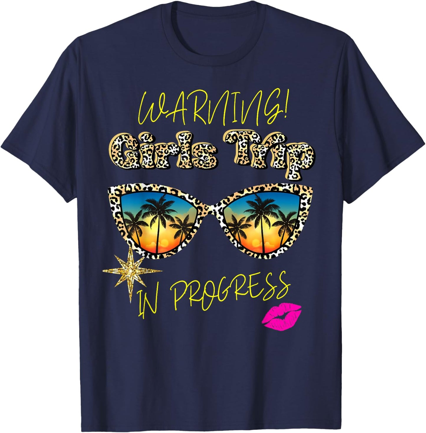 Girls Weekend, Vacation Squad Warning Girls Trip In Progress T-Shirt - T-Shirt | Navy