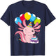 Kids Birthday Party Cake Pet Animal Amphibian Axolotl T-Shirt - T-Shirt | Navy