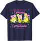 Retro When Life Gives You Lemons Pink Coquette Bow Lemonade T-Shirt - T-Shirt | Navy