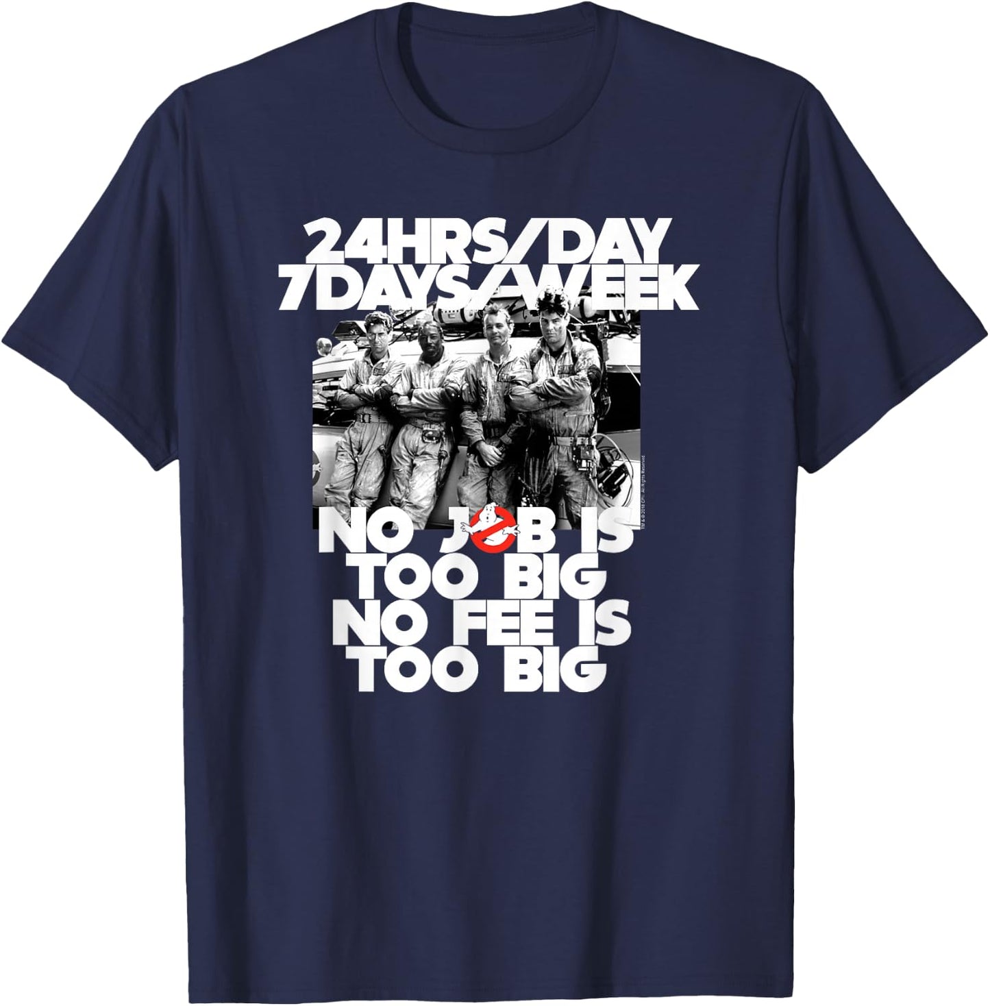 Ghostbusters No Job, No Fee is Too Big Funny Retro Movie T-Shirt - T-Shirt | Navy