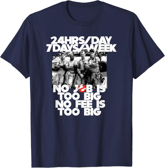 Ghostbusters No Job, No Fee is Too Big Funny Retro Movie T-Shirt - T-Shirt | Navy