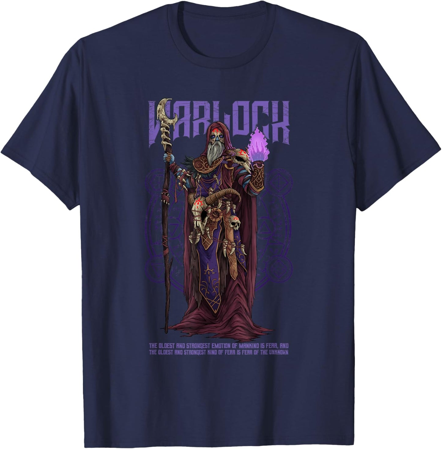 Warlock Unknown Player Character Role Playing Game Funny RPG T-Shirt - T-Shirt | Navy