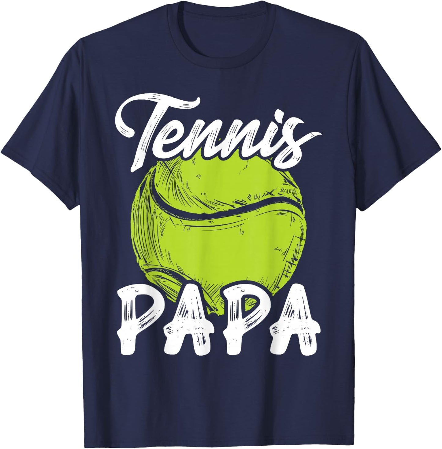 Tennis Papa Men Family Matching Set Tennis Ball Player Dad T-Shirt - T-Shirt | Navy