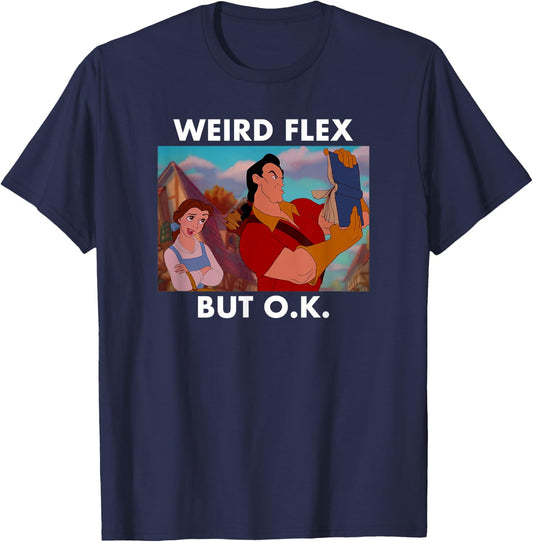 Disney Beauty and the Beast Gaston Panel Weird Flex But O.K. T-Shirt - T-Shirt | Navy