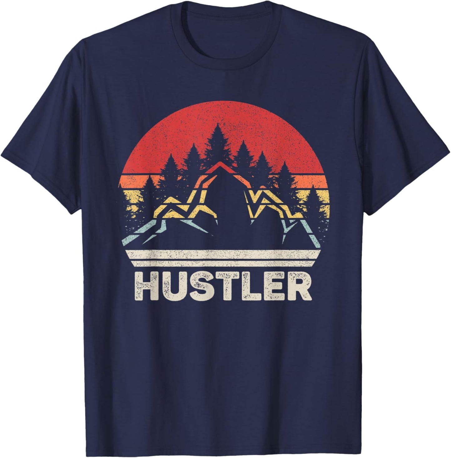 Vintage Retro Hustler T-Shirt - T-Shirt | Navy