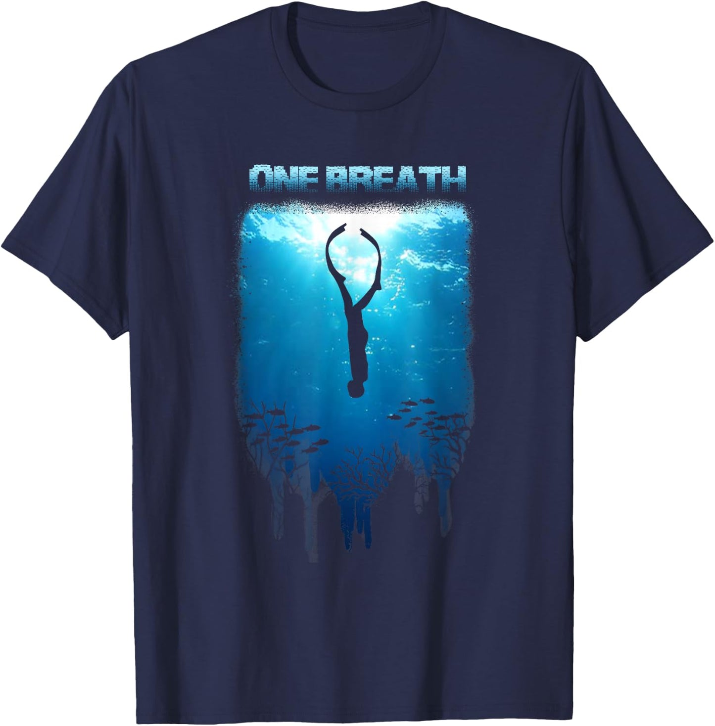 Freediving One Breath Diving Apnea Ocean Free Dive Ocean T-Shirt - T-Shirt | Navy