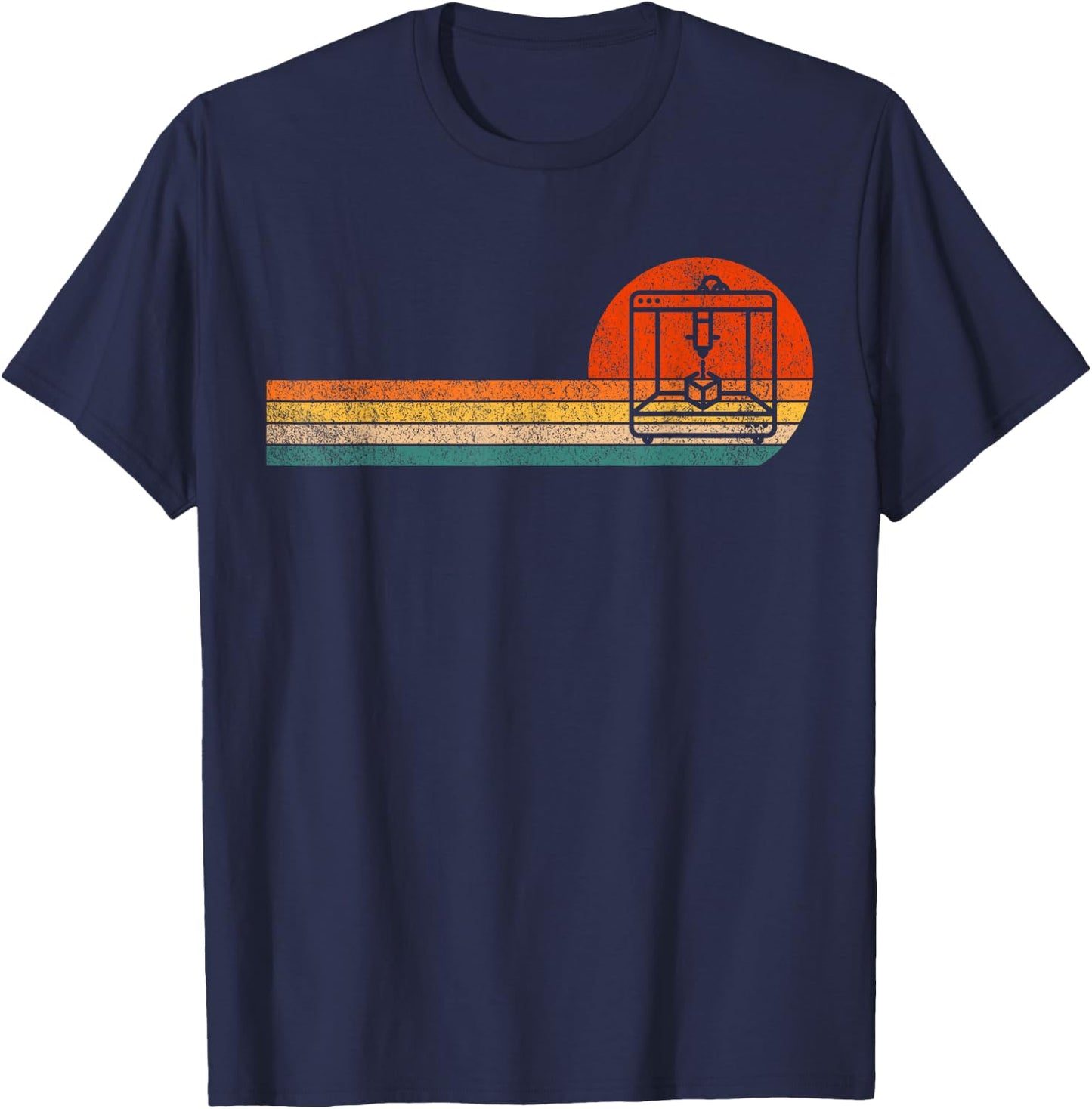 Funny 3D Printing 3D Printer Retro Vintage T-Shirt - T-Shirt | Navy