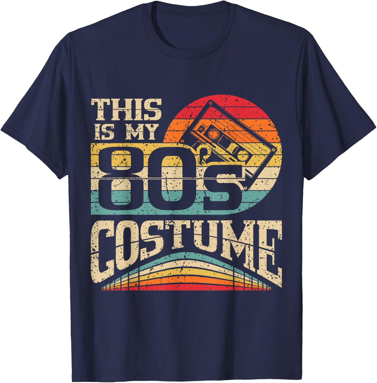 Vintage 80s Outfit Women Men This is My 80's Costume Party T-Shirt - T-Shirt | Navy