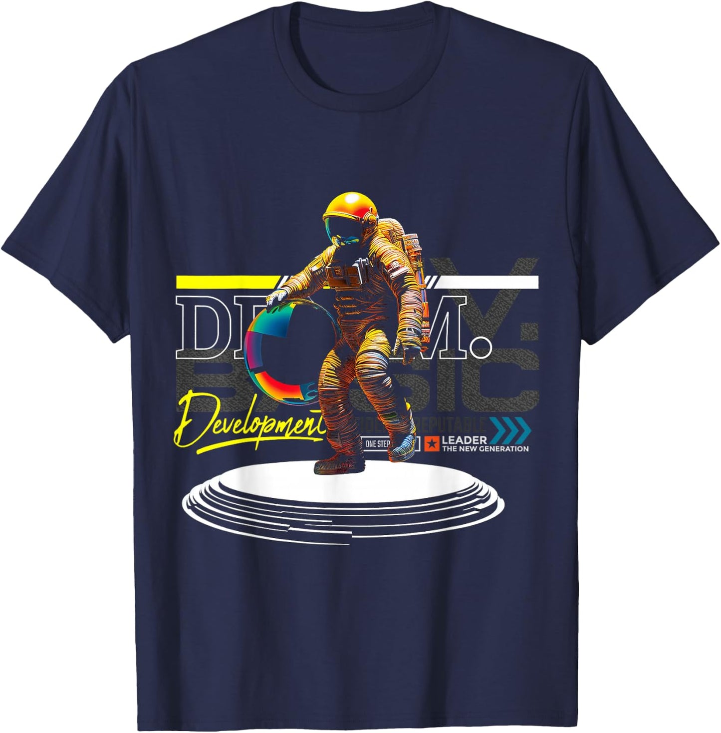 Astronaut | Frontprint | Art Space Graphic Fantasy Astronaut T-Shirt - T-Shirt | Navy