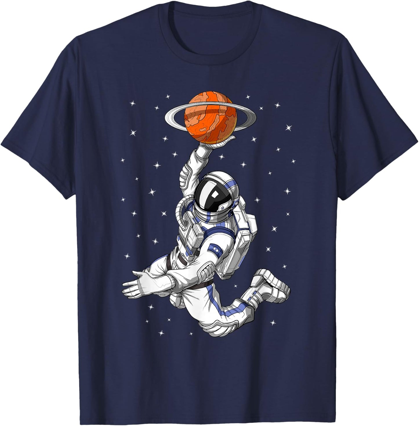 Space Astronaut Basketball Player T-Shirt - T-Shirt | Navy