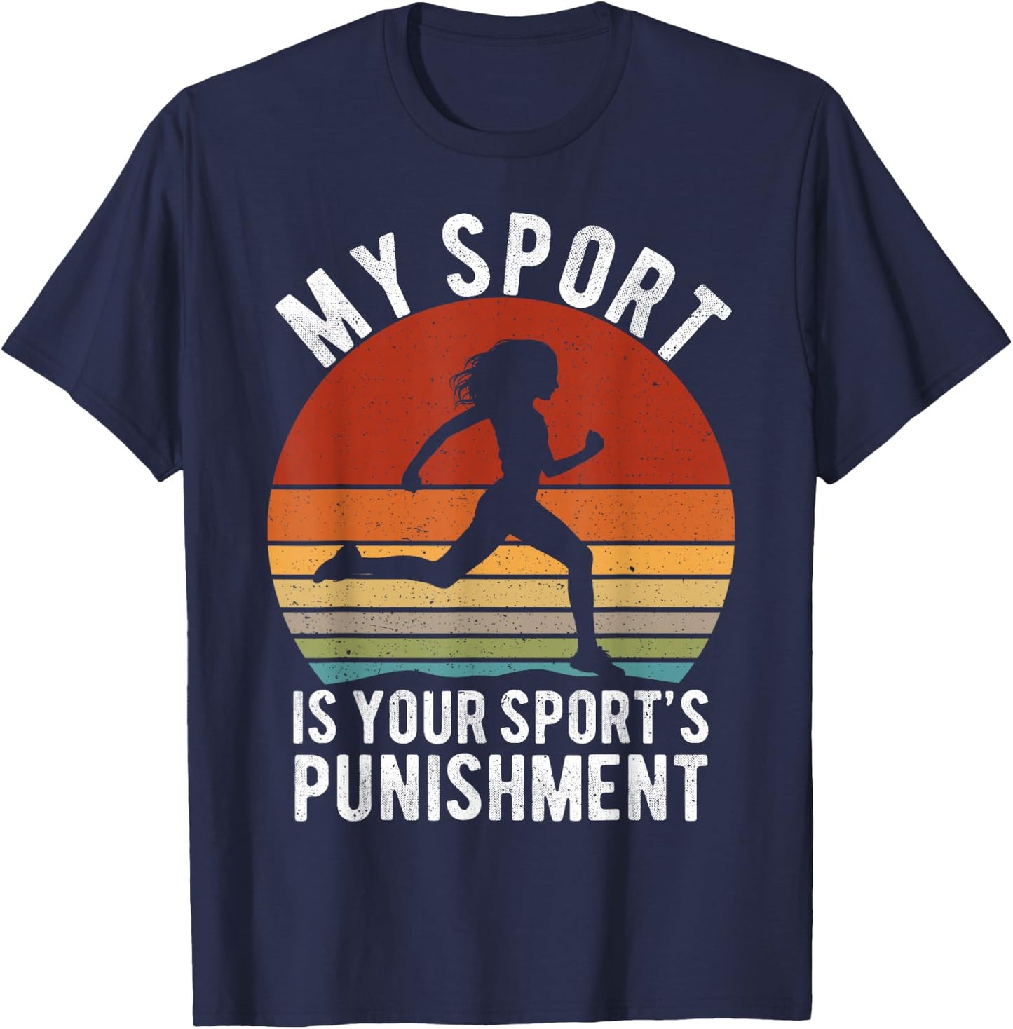 My Sports is your Sports Punishment Vintage Runners T-Shirt - T-Shirt | Navy